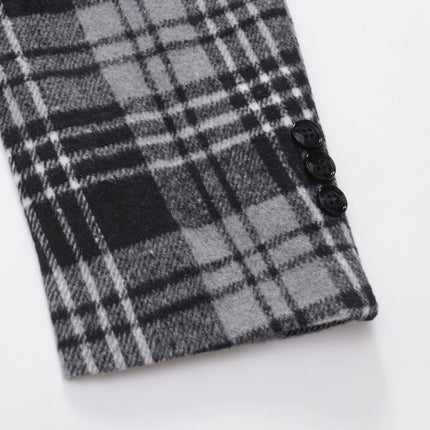 Men's Plaid Blazer | Autumn Winter Lapel Jacket | Thickened Wool-Blend Outerwear | Tailored Fit | Notched Lapel | Formal Business Casual Style | Full-Length Sleeves | Durable Lining | Warm & Elegant