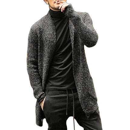 Men's Mixed Color Knit Cardigan | Casual Loose Fit | Long Sleeve | Button-Front | Soft Knit Fabric | V-Neck | Trendy Layering Sweater | Versatile Outerwear | Navy | Army Green | Black | Gray | XS-2XL
