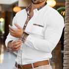 Men's Long Sleeve Plaid Shirt | Color Block Design | Lapel Collar | Casual Fit | Cotton Blend | Earth Tones | Bold Contrasts | Durable Construction | Available in Regular & Slim Fit | Machine Washable