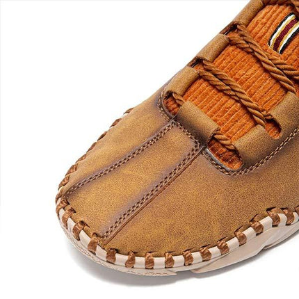 Men's Vintage Leather Casual Sneakers | Ultra Comfortable | Lace-Up | EVA Sockliner | Non-Slip Durable Outsole | Retro Style