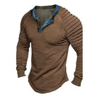 Men's Long Sleeve Henley Shirt | Solid Color | Premium Cotton | Casual & Semi-Formal Wear | Buttoned Placket | Soft & Durable Fabric | Relaxed Fit | Versatile Fashion Essential