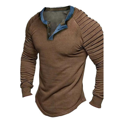 Men's Long Sleeve Henley Shirt | Solid Color | Premium Cotton | Casual & Semi-Formal Wear | Buttoned Placket | Soft & Durable Fabric | Relaxed Fit | Versatile Fashion Essential