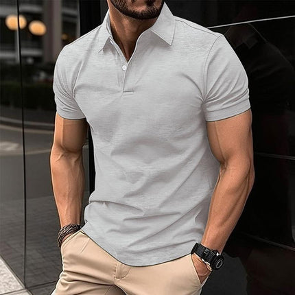 Men's Polo Shirt | Casual Solid Color | Short Sleeved | Classic Fit | Cotton Blend | Sporty Collar | Breathable | Ideal for Spring and Summer | Versatile for Casual Outings | Comfortable Fabric