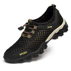 Men's Outdoor Hiking Shoes | Rugged All-Terrain Sneakers | Waterproof | Custom Fit | Massaging Insole | Leather & Mesh Panels | Bungee Cord Closure | Non-Slip Sole | Comfortable Lightweight Design