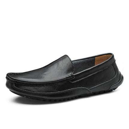 Men's Slip-On Leather Loafers | Medium Width | Comfort Fit | Durable Rubber Sole | Deconstructed Upper | Spring Summer Footwear