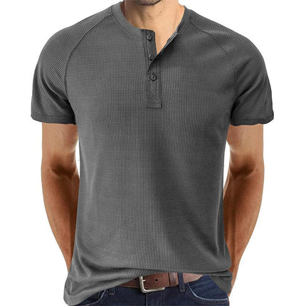Men's Henley T-Shirt | Short Sleeve | Tough Guy Design | Soft Cotton Blend | Breathable | Comfortable Fit | Classic Henley Neckline | Durable Construction | Versatile Casual Style | Multiple Colors Available