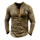 Men's Tactical Henley Long Sleeve T-Shirt | Zipper Neck | Durable Polyester Cotton Blend | Moisture-Wicking | Outdoor & Casual Wear | Black, Olive Green, Khaki, Navy Blue, Gray | Sizes S-3XL