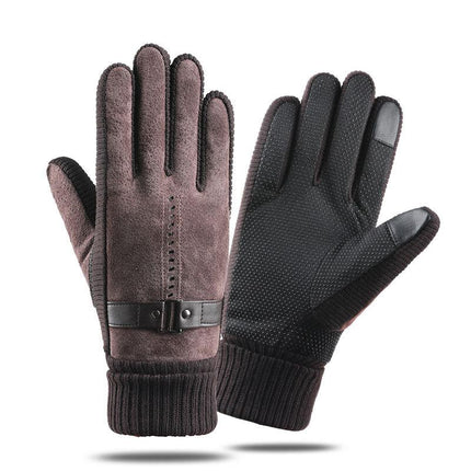 Men's Winter Ski Gloves | Touchscreen Compatible | Warm Windproof | Anti-Slip Grip | Thermal Fleece Lining | Water-Resistant | Ergonomic Design | Elastic Cuff | Durable Synthetic Material | Sports & Outdoor