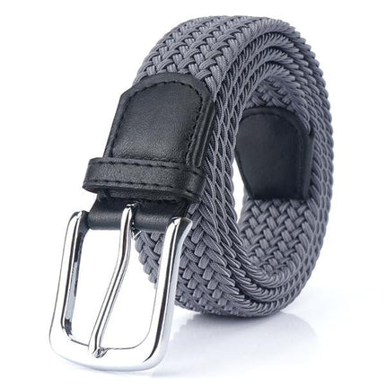 Men's Woven Elastic Belt | 3.4 CM Width | Durable Stretch | Handwoven Craftsmanship | Nickel Alloy Buckle | Versatile Fashion Accessory | Perfect for Chinos Jeans Slacks | Gift for Dad Friend Son