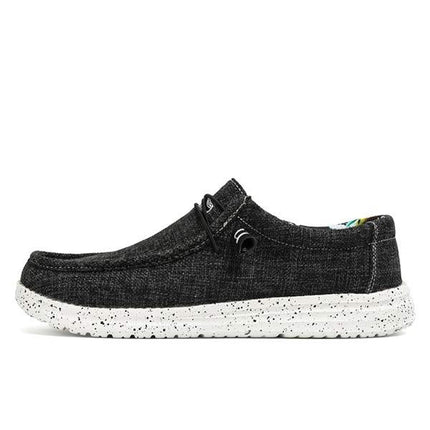 Men's Canvas Loafers | EVA Outsole | Premium Washed Canvas | Elastic Laces | Lightweight Comfort | Rounded Toe Design | Breathable Fabric | Odor-Reducing Insole | Machine Washable | Ideal Casual Shoe