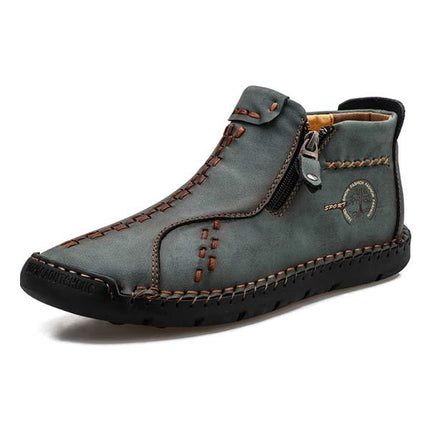 Men's Vintage Leather Boots | Casual Footwear | Comfortable Rubber Sole | Lightweight Design | High-Quality Fit