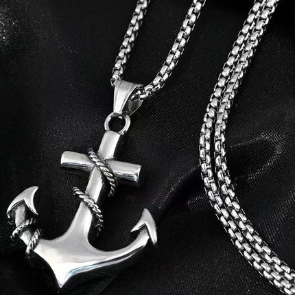 Vintage Anchor Pendant Necklace | Nautical Jewelry | Casual Fashion Accessory | Unisex Necklace | Gift for Sailors | Adjustable Chain | Ocean Theme | Maritime Charm | Statement Piece