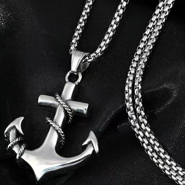 Vintage Anchor Pendant Necklace | Nautical Jewelry | Casual Fashion Accessory | Unisex Necklace | Gift for Sailors | Adjustable Chain | Ocean Theme | Maritime Charm | Statement Piece
