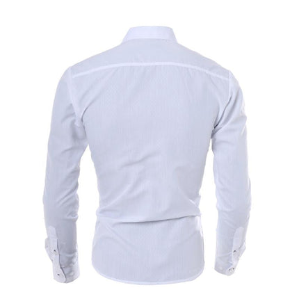 Men's Diamond Pattern Long Sleeve Dress Shirt | Cotton Blend | Elegant Design | Dark Hue | Formal Casual Versatile Style