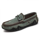 Men's Leather Loafers | Casual Hand-Sewn Nubuck Shoes | Memory Foam Footbed | Flexible Rubber Sole | Lightweight Comfort | Office to Weekend Footwear