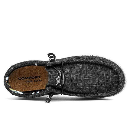 Men's Canvas Loafers | EVA Outsole | Premium Washed Canvas | Elastic Laces | Lightweight Comfort | Rounded Toe Design | Breathable Fabric | Odor-Reducing Insole | Machine Washable | Ideal Casual Shoe