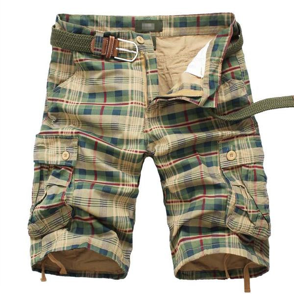Men's Vintage Plaid Shorts | Comfortable Fit | Functional Pockets | Classic Retro Style | Durable Cotton Blend | Casual Wear