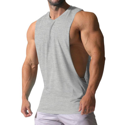 Men's Loose Fit Sports Tank Top | Solid Color | Large Side Slits | Sleeveless | Breathable Cotton Blend | Available in Multiple Colors & Sizes | Versatile Activewear