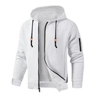 Men's Hooded Waffle Sport Jacket | Casual Lightweight Outerwear | Breathable Knit | Long Sleeve with Ribbed Cuffs | Adjustable Drawstring Hood | Front Zip Closure | Multiple Sizes & Colors