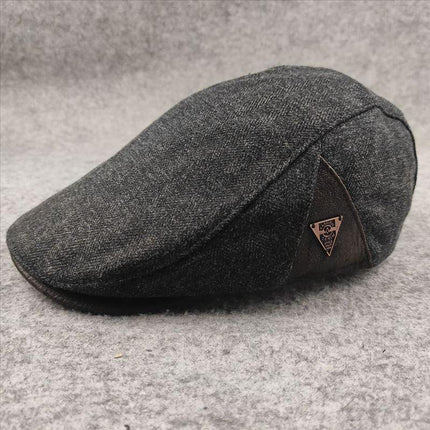 Men's Retro Wool Blend Beret | Timeless Winter Hat | Soft Warm Insulation | Classic Style | Charcoal Gray | Deep Navy | Rich Black | Versatile Fashion Accessory | Comfortable Fit | Ideal for Casual & Semi-Formal Wear