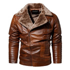 Men's Vintage PU Leather Jacket | Fleece Lined | Classic Style | Quilted Sleeves | Warm & Durable | Available in S-3XL | Ideal for Casual & Outdoor Wear