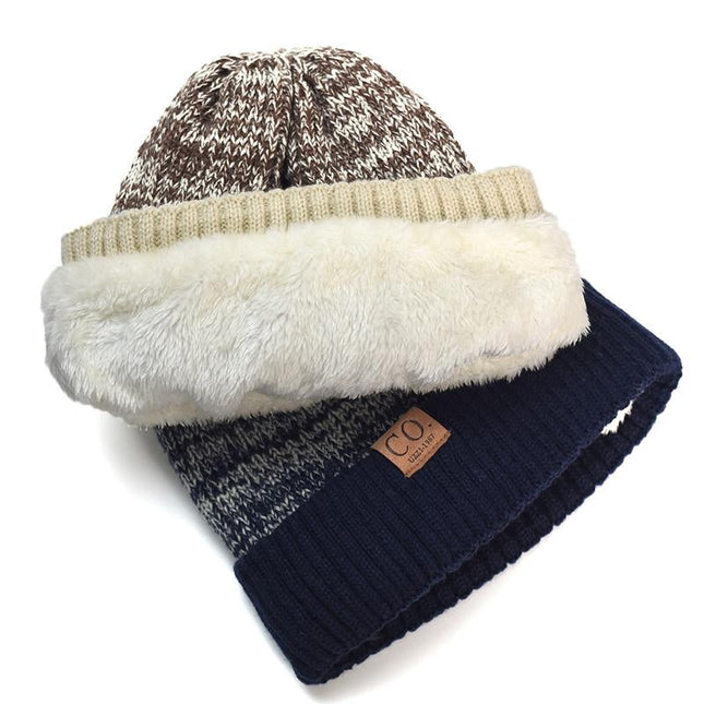 Men's Wool Hat | Double Layer Thick Warm Beanie | Soft Lined | Stretch Fit | Winter Knit Cap | Cold Weather Accessories