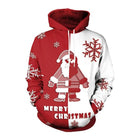 Men's Christmas Graffiti Hoodie | Casual Holiday Print | Adjustable Drawstring Hood | Long Sleeves | Cotton-Polyester Blend | Relaxed Fit | XS-3XL | Festive Outerwear