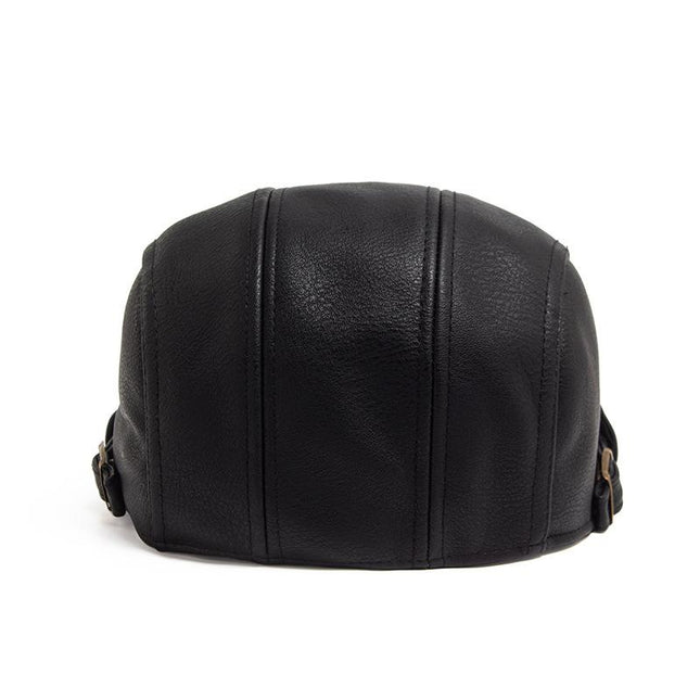 Men’s Vintage Style | Casual Leather Beret Hat | Classic Newsboy Cap | Retro Headwear | Fashion Accessory | Adjustable Fit