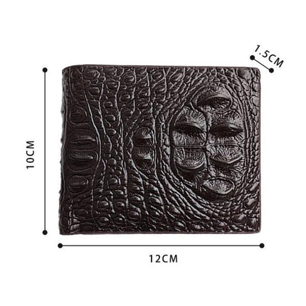 Men's Vintage Crocodile Texture Wallet | Short Bifold Design | Multi-Card Slots | Compact and Stylish | Durable Leather Wallet for Men | Ideal for Business, Casual and Formal Use | Holds Cards, IDs & Cash