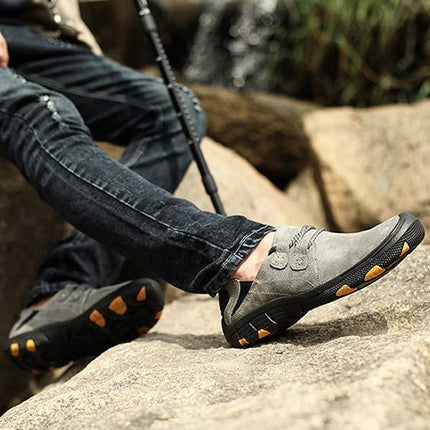 Men's Outdoor Trail Hiking Shoes | Comfortable Casual Footwear | Matte Finish | Easy Twin Gore Entry | Flexible Rubber Sole | Collapsible Heel Pad