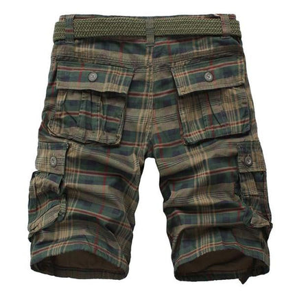 Men's Vintage Plaid Shorts | Comfortable Fit | Functional Pockets | Classic Retro Style | Durable Cotton Blend | Casual Wear