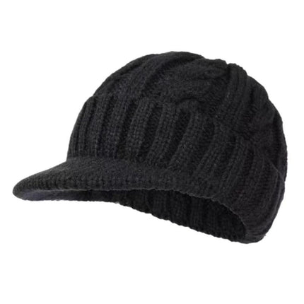 Men's Retro Twisted Knit Hat | Short Brim Beanie | Classic Knitted Cap | Vintage Style Winter Hat | Trendy Men's Accessories | Cozy Warmth