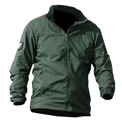 Men's Lightweight Quick Dry Jacket | Water-Resistant Outerwear | Breathable Fabric | Zipper Closure | Long Sleeve | Two Flap Pockets | Machin Washable | Outdoor Hiking Jacket