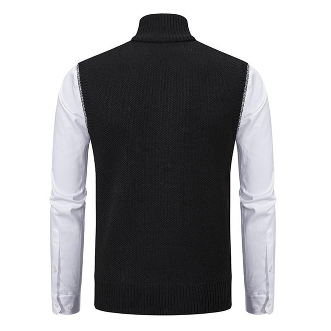 Men's Knitted Vest | Solid Color | Stand Collar | Sleeveless | Casual Outerwear | Tailored Fit | High-Quality Fabric | Stylish Layering | Transitional Seasons | Versatile Apparel | Modern Design