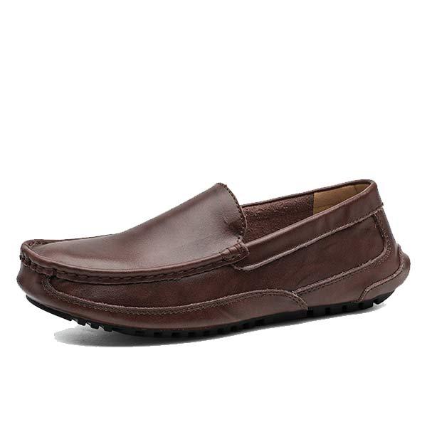 Men's Slip-On Leather Loafers | Medium Width | Comfort Fit | Durable Rubber Sole | Deconstructed Upper | Spring Summer Footwear