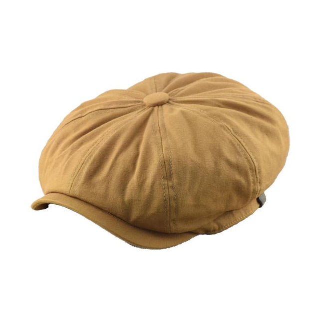 Men's Vintage Octagonal Hat | Cotton Linen Blend Beret | Classic Design | Breathable Fabric | Timeless Men's Accessory