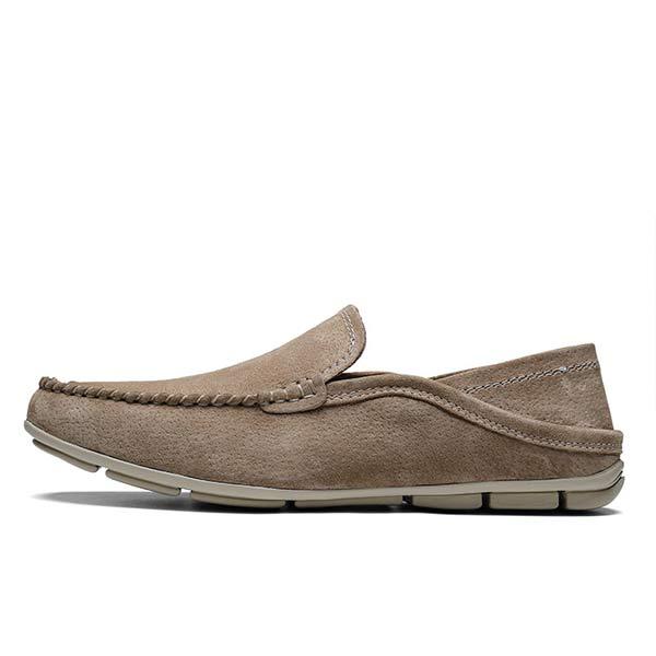 Men's Slip-On Loafers | Soft Suede Upper | Traditional Sewing | Collapsible Heel Pad | Flexible Rubber Sole | Casual Comfortable Footwear