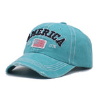 Men's American Flag Embroidered Baseball Cap | Adjustable Cotton Polyester | Vintage Washed Curved Brim | Sun Protection | Patriotic Peaked Hat