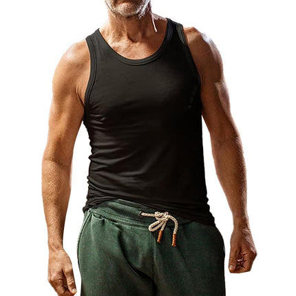 Men's Athletic Tank Top | Solid Color Crew Neck | Casual Sportswear | Moisture-Wicking Cotton Blend | Versatile Fit | Lightweight Comfort | Ideal for Gym, Workout, and Everyday Fashion