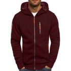 Men's Cotton Blend Zipper Hooded Jacket | Slim Fit Sports Outerwear | Lightweight Athleisure Coat | Adjustable Hood & Pockets | Casual & Functional Style | Machine Washable | Black Navy Grey Olive Colors | Sizes S-XXL