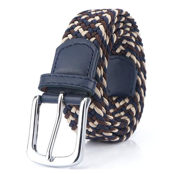 Men's Woven Elastic Belt | 3.4 CM Width | Durable Stretch | Handwoven Craftsmanship | Nickel Alloy Buckle | Versatile Fashion Accessory | Perfect for Chinos Jeans Slacks | Gift for Dad Friend Son