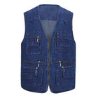 Men's Denim Vest | Multi-pocket Outdoor Design | Zipper Placket & Flap Pockets | V-Neck Collar | High Quality Soft Fabric | Spring & Autumn Fashion | 2022 Edition