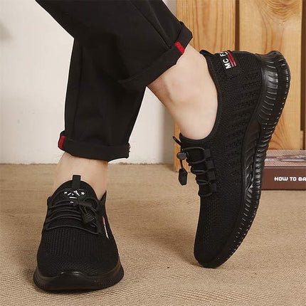 Men's Flyknit Sneakers | Lightweight Breathable Shoes | Adjustable Fit | EVA Sockliner Comfort | Durable Flexible Outsole