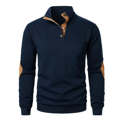 Men's Sweatshirt | Stand Collar | Long Sleeve | Premium Jacquard | Colorblock Design | Casual Modern Style | Comfortable & Stylish | Versatile Wardrobe Addition | Multiple Colors Available
