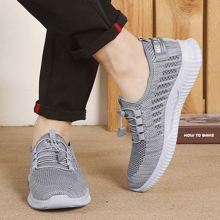 Men's Flyknit Sneakers | Lightweight Breathable Shoes | Adjustable Fit | EVA Sockliner Comfort | Durable Flexible Outsole