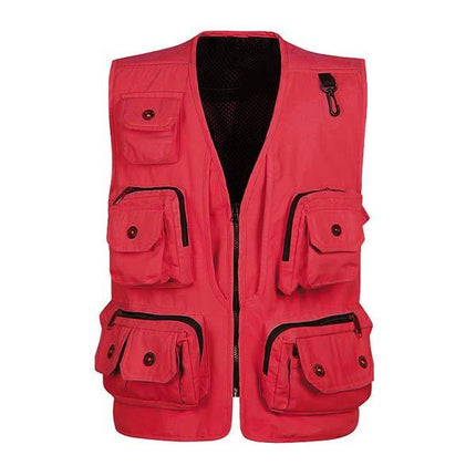 Men's Detachable Vest | High Quality Cotton Fabric | Multi Pockets | Zipper Closure | Machine Wash | Breathable Quick Dry | Stylish Copper Metal Zippers | Velcro Strips | Adaptable Back | Comfortable Casual Outerwear