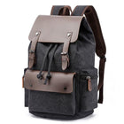 Vintage Canvas Leather Backpack | Large Capacity | Breathable Shoulder Straps | Interior Laptop Compartment | Multi-Pocket Design | Adjustable Buckle | Lightweight Travel Bag | Hiking Camping School Work