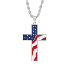 Vintage American Flag Necklace | Patriotic Jewelry | Cross Pendant | Casual Style | Unisex Fashion Accessory