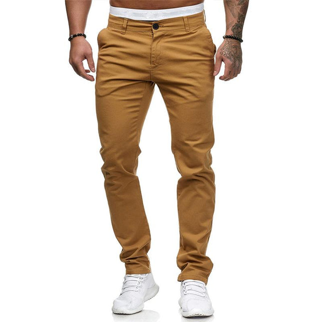 Men's Jogger Pants | Solid Color | Slim Fit | Casual Style | Loose Fit | Mid Waist | Drawstring Closure | Thin Cotton Blend | Machine Washable | 43253681M