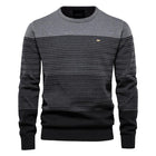 Men's Vintage Striped Sweater | Relaxed Fit | Classic Round Neck | Versatile Knitwear | Autumn Winter Spring | Casual Outdoor Wear | Fashionable Striped Design | Machine Washable | Ribbed Trim